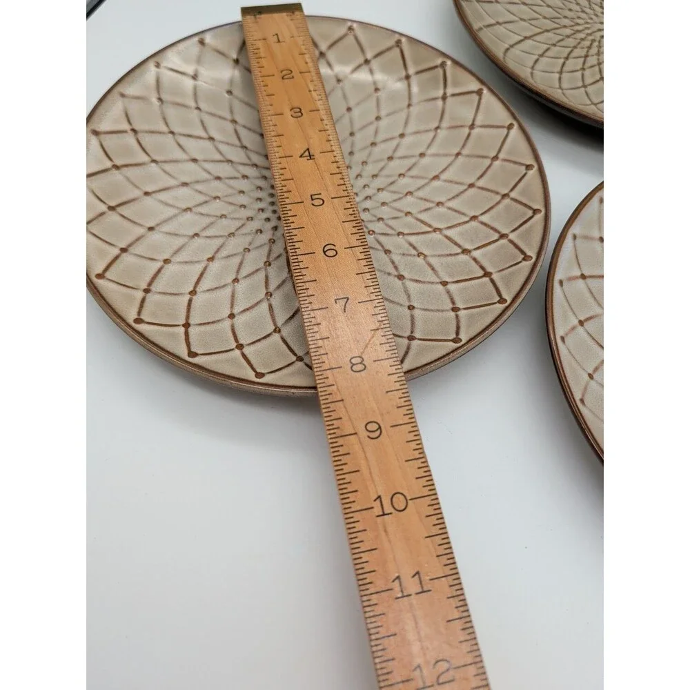 Pier 1 Reactive Geometric Spiral Design Salad Plates 8